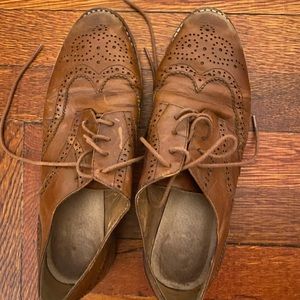 Leather Lace-Up Shoes, Size 8